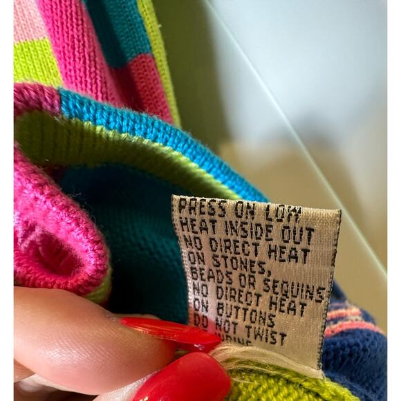 Vintage Jack B Quick Cardigan Sweater Flamingos & Palm Trees Short Sleeve ZipUp - Picture 12 of 16